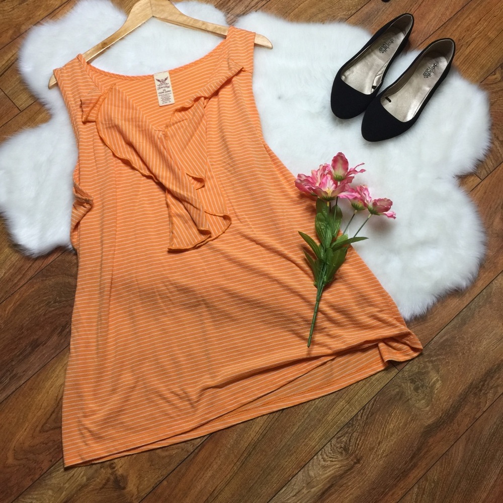 Faded Glory orange ruffle tank
